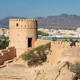 Nakhl Fort Landscape Overview Mountains